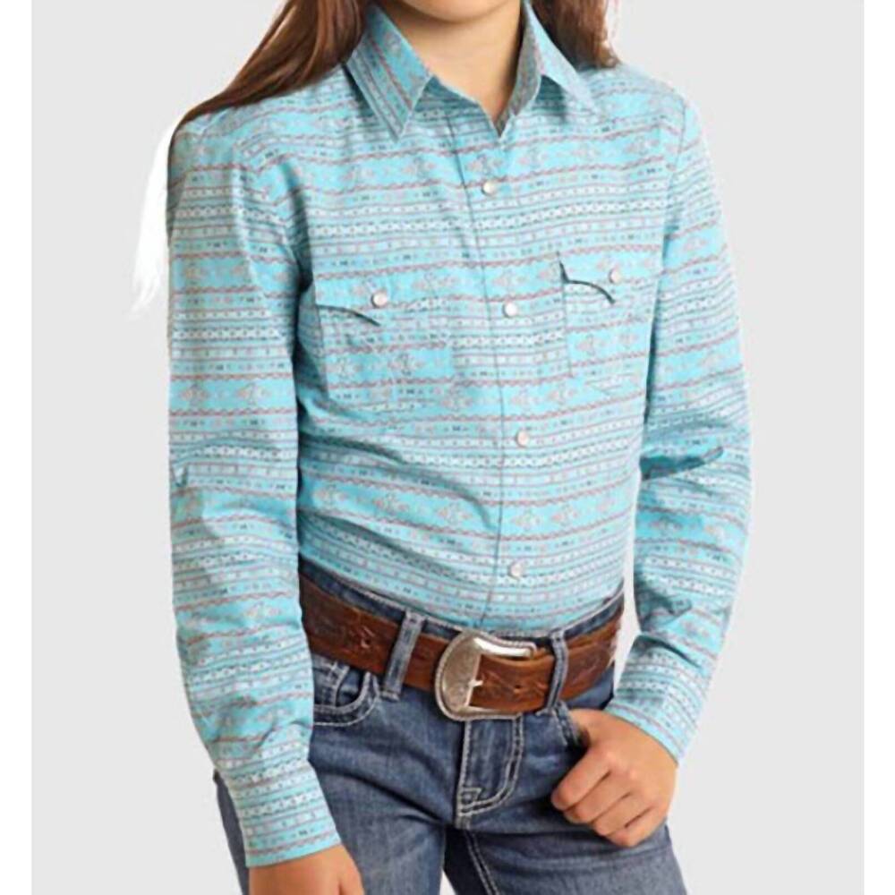 NEW PANHANDLE girls slim shirt in turquoise